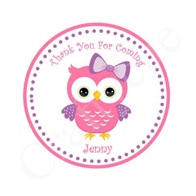 Owl Cupcake Toppers - Pink and Purple Owl Cupcake Toppers
