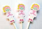 Spa Birthday Cupcake Toppers - Spa Party Cupcake Toppers - Spa Girl With Mask - 12119132A