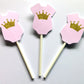 Princess Baby Shower Cupcake Toppers - Princess Cupcake Toppers, Pink Gold Cupcake Toppers, Princess Onesie Cupcake Toppers