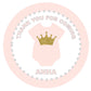 Princess Baby Shower Cupcake Toppers - Princess Cupcake Toppers, Pink Gold Cupcake Toppers, Princess Onesie Cupcake Toppers
