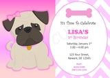 Puppy Dog Party Favor, Goody, Gift Bags - Pug Favor Bags, Pug Goody Bags