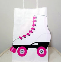 Roller Skate Goody Bags, Roller Skate Favor Bags, Roller Skate Gift Bags - Roller Skating Birthday - Pink Roller Skate (32517425P)