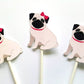 Pug Cupcake Toppers, Puppy Party Cupcake Toppers - Girl Pug Cupcake Toppers - Pug Sitting (10516109A)