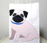 Pug Cupcake Toppers, Puppy Party Cupcake Toppers - Pug Cupcake Toppers - Pug Sitting