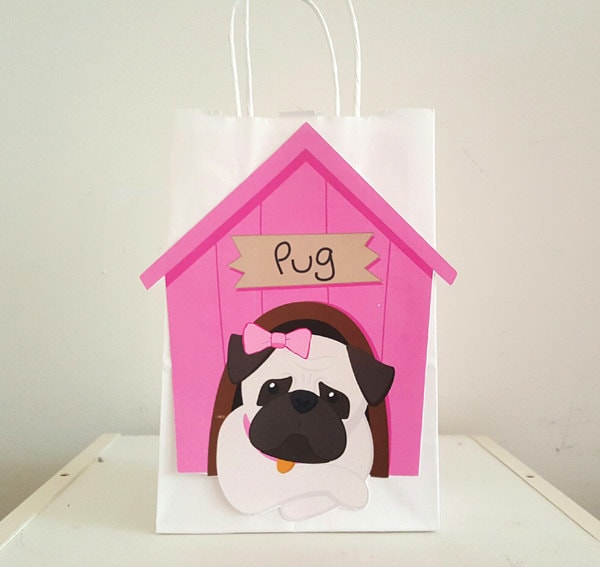 Pug Goody Bags, Pug Favor Bags, Pug Favor Bags, Puppy Bags