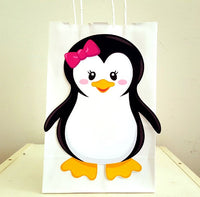Penguin Goody Bags, Penguin Favor Bags, Penguin Party Bags, Winter Onederland Favor, Goody Bags, Gift Bags, Girl Penguin - 21218604P