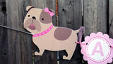 Puppy Party Cupcake Toppers - Girl Puppy Dog - Girl Bulldog (101416559P)