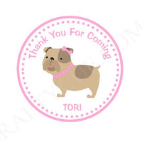 Puppy Party Cupcake Toppers - Girl Puppy Dog - Girl Bulldog (101416559P)