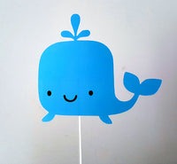 Whale Cupcake Toppers - Fish Cupcake Toppers - Under The Sea Cupcake Toppers