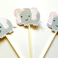 Elephant Cupcake Toppers, Chevron Elephant Cupcake Toppers