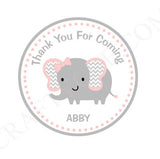 Elephant Goody Bags, Elephant Favor Bags, Elephant Gift Bags - Pink and Grey, Chevron Elephant, Girl Elephant
