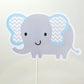 Elephant Cupcake Toppers, Chevron Elephant Cupcake Toppers, Blue and Grey Chevron Elephant Cake Topper