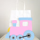 Train Cupcake Toppers, Train Birthday Party Cupcake Toppers - Girl Train Cupcake Toppers - Pink and Blue Train
