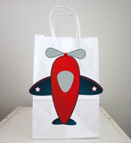 Airplane Goody Bags, Airplane Favor Bags, Plane Goody Bags, Plane Favor Bags, Red Blue Stars