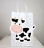 Cow Goody Bags, Cow Favor Bags, Cow Gift Bags, Farm Goody Bags, Farm Animal Goody Bags - Farm Birthday Party