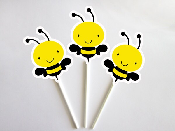 Bee Cupcake Toppers, Bumble Bee Cupcake Toppers – CRAFTY CUE