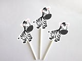 Zebra Cupcake Toppers, Jungle Cupcake Toppers