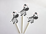 Zebra Cupcake Toppers, Jungle Cupcake Toppers