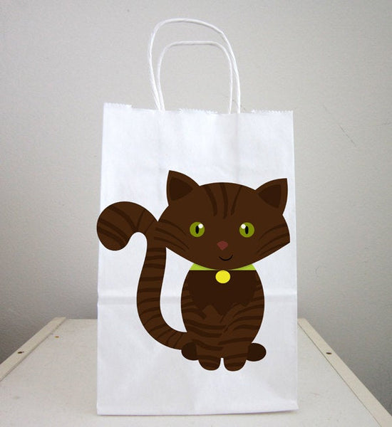 Cat Goody Bags, Cat Favor Bags, Cat Gift Bags, Cat Favors, Brown Cat