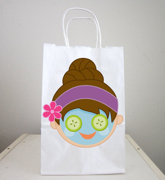 Spa Party Goody Bags, Spa Favor Bags, Spa Party Bags, Spa Party Bags, Spa Birthday,  Spa Girl With Mask (93016912P)