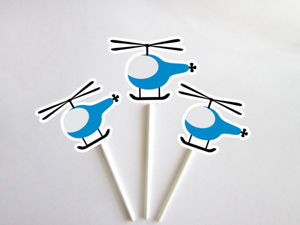 Helicopter Cupcake Toppers