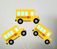 School Bus Cupcake Toppers