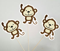 Girl Monkey Cupcake Toppers, Girl Monkey Baby Shower, Girl Monkey Birthday