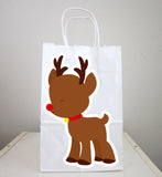 Reindeer Goody Bags, Reindeer Favor Bags, Reindeer Gift Bags, Reindeer Party Favors - Christmas Goody Bags