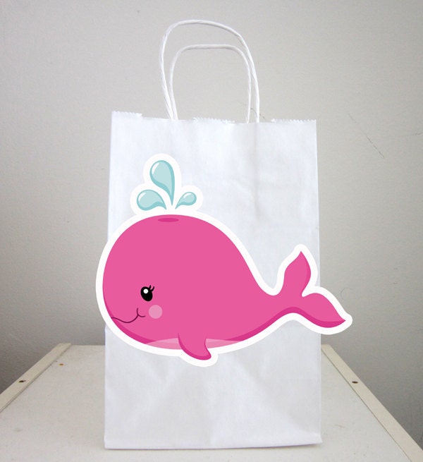 Whale Cupcake Toppers, Girl Whale Cupcake Toppers, Pink Whale Cupcake Toppers, Fish Cupcake Toppers - Under The Sea Cupcake Toppers