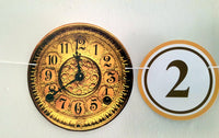 Clock Cupcake Toppers - Antique Clock Cupcake Toppers - New Years Eve Clock Cupcake Toppers