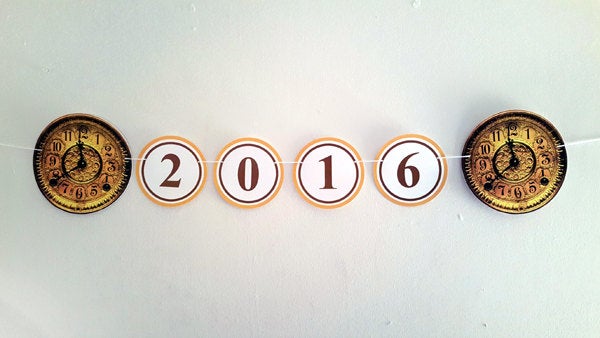Clock Cupcake Toppers - Antique Clock Cupcake Toppers - New Years Eve Clock Cupcake Toppers