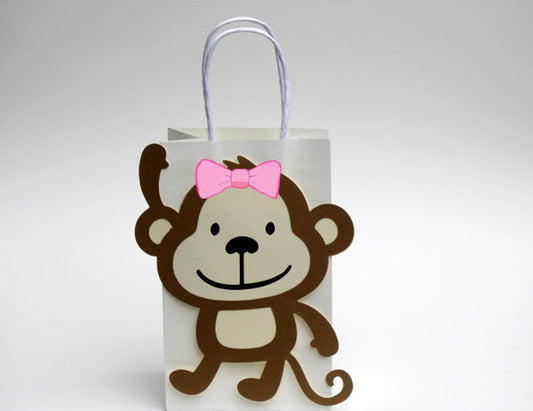 Girl Monkey Cupcake Toppers, Girl Monkey Baby Shower, Girl Monkey Birthday