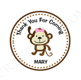 Girl Monkey Cupcake Toppers, Girl Monkey Baby Shower, Girl Monkey Birthday