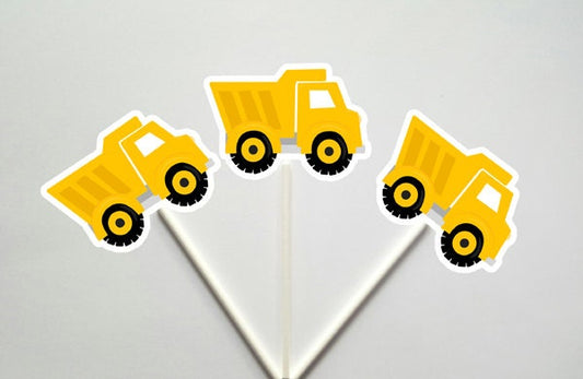 Dump Truck Cupcake Toppers, Construction Party Cupcake Toppers - Item# 0713161120PM