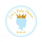 Prince Baby Shower Cupcake Toppers - Royal Prince Cupcake Toppers, Royal Blue and Gold Prince Cupcake Toppers