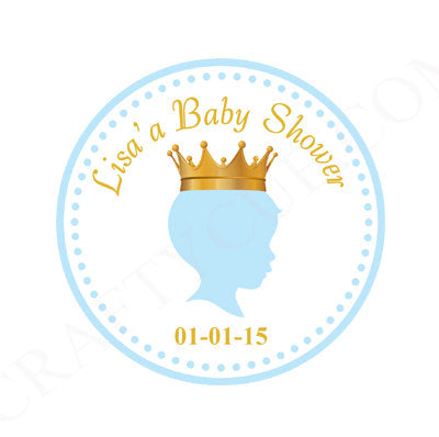 Prince Baby Shower Cupcake Toppers - Royal Prince Cupcake Toppers, Royal Blue and Gold Prince Cupcake Toppers