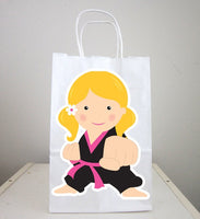 Karate Goody Bags, Karate Favor Bags, Karate Party Bags, Karate Girl Bags