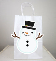 Snowman Goody Bags, Snowman Favor Bags, Snowman Gift Bags, Snowman Party Favors - Christmas Goody Bags