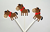Horse Cupcake Toppers, Pony Cupcake Toppers, Farm Cupcake Toppers