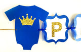 Prince Baby Shower Cupcake Toppers - Royal Prince Cupcake Toppers with Gold Crowns (93016941P)