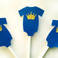 Prince Baby Shower Cupcake Toppers - Royal Prince Cupcake Toppers with Gold Crowns (93016941P)