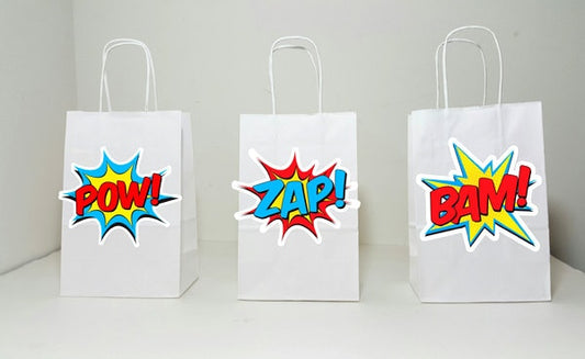 Superhero Goody Bags, Superhero Favor Bags, Superhero Birthday Party Bags, Superhero Burst Bags