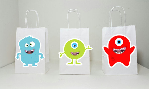 Monster Goody Bags, Monster Party Favor Bags, Monster Birthday Party Bags - Monster Mouth Goody Bags