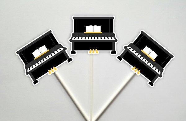Piano Cupcake Toppers, Music Party Cupcake Toppers, Instrument Party, Instrument Cupcake Toppers