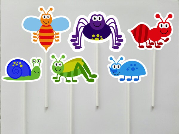 Bug Cupcake Toppers, Cute Bugs, Bugs Birthday, Bug Party, Insect Cupcake Toppers