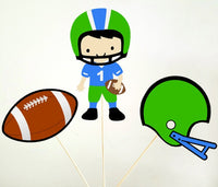 Football Player Cupcake Toppers, Football Birthday Cupcake Toppers
