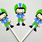 Football Player Cupcake Toppers, Football Birthday Cupcake Toppers