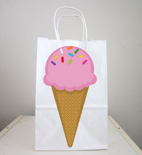 Ice Cream Cone Goody Bags, Favor Bags, Gift Bags, Goodie Bags