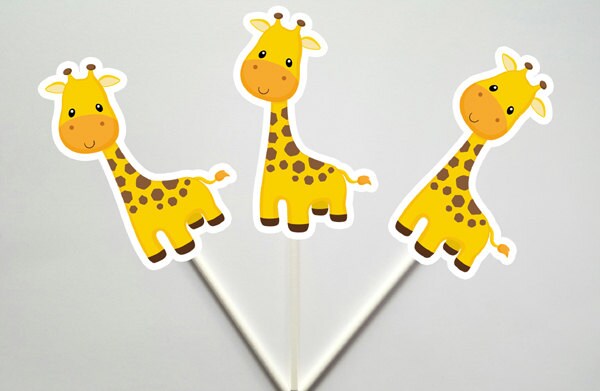 Giraffe Cupcake Toppers, Jungle Cupcake Toppers, Safari Cupcake Toppers 25201254P