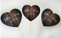 Rustic Wedding Cupcake Toppers, Heart Cupcake Toppers, Wedding Cupcake Toppers